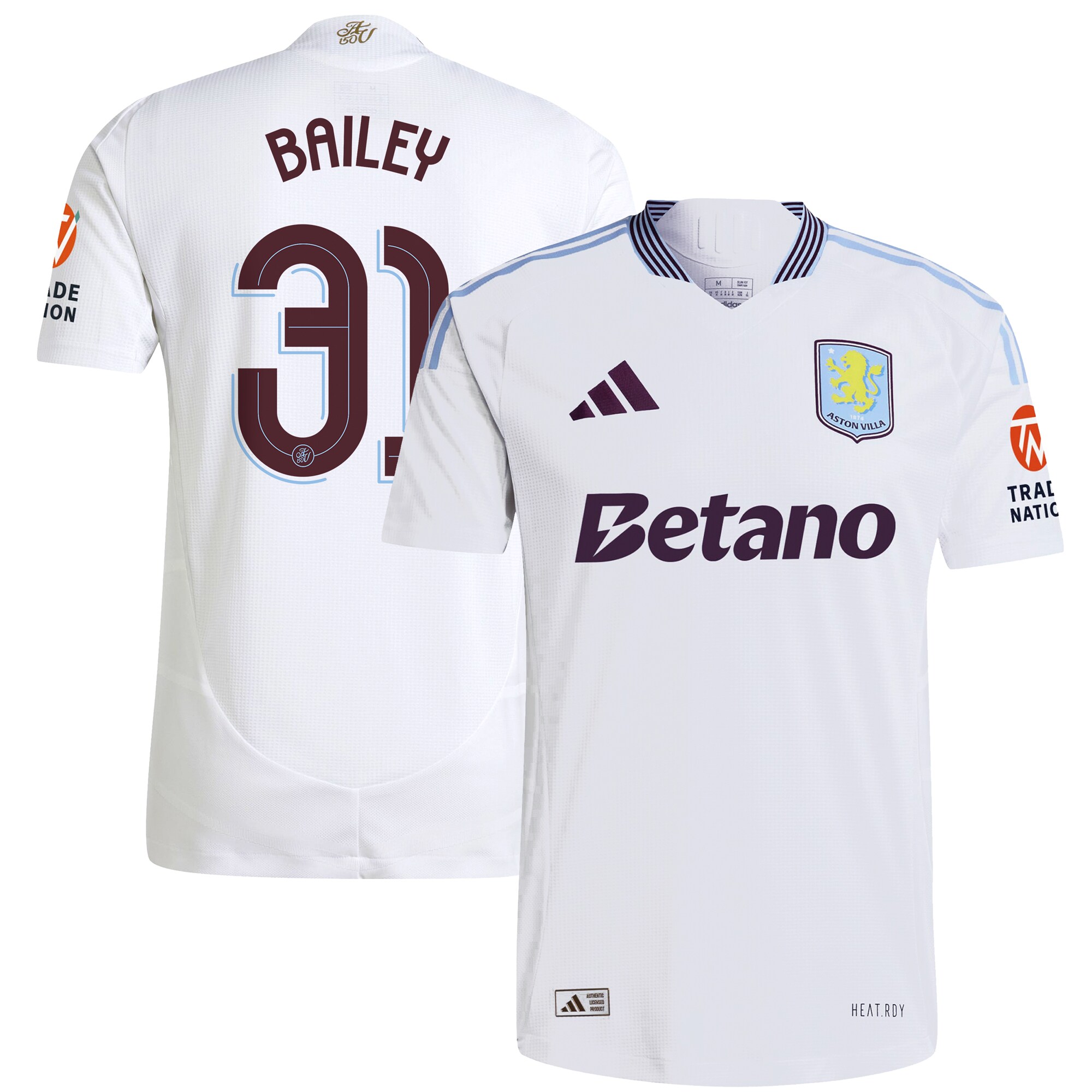aston villa adidas away authentic shirt 2024-25 with bailey 31 cup printing Collection - Official Aston Villa Shirts & Jerseys