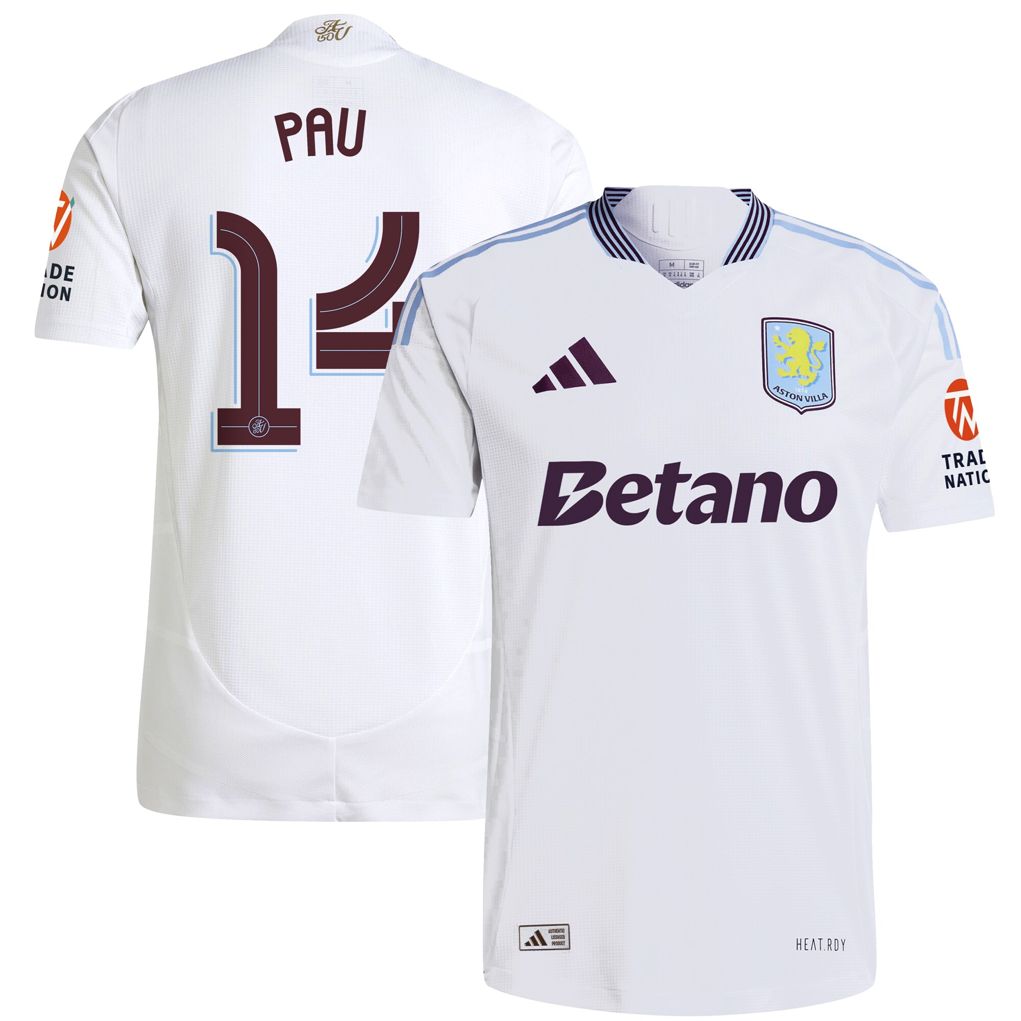 aston villa adidas away authentic shirt 2024-25 with pau 14 cup printing Collection - Official Aston Villa Shirts & Jerseys
