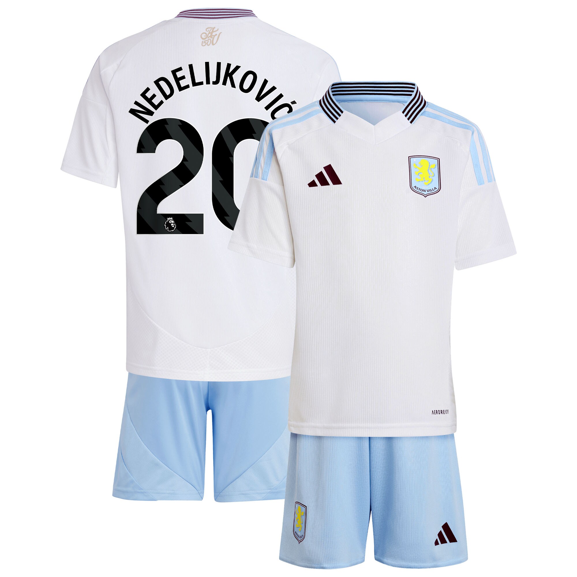 aston villa adidas away mini kit 2024-25 with nedeljković 20 printing Collection - Official Aston Villa Shirts & Jerseys