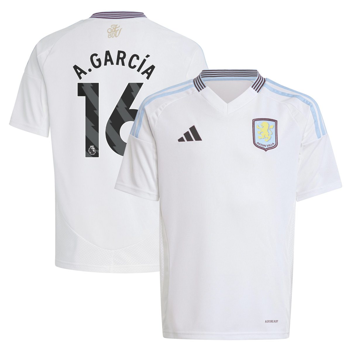 aston villa adidas away shirt 2024-25 – kids with a.garcía 16 printing Collection - Official Aston Villa Shirts & Jerseys