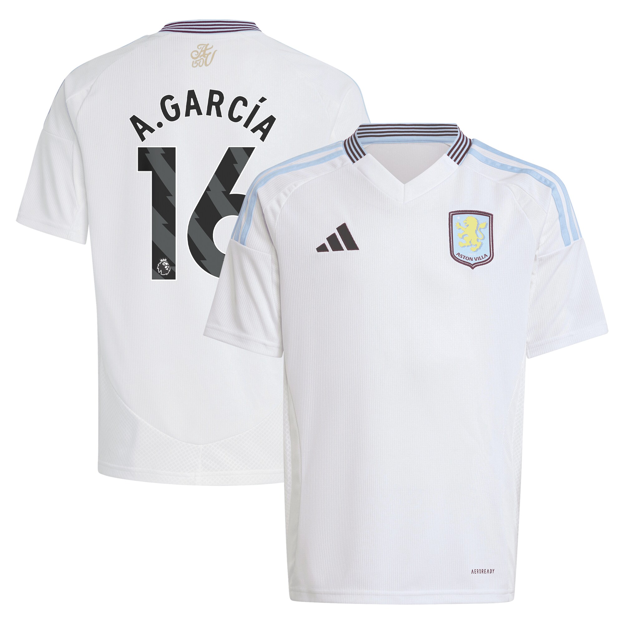aston villa adidas away shirt 2024-25 – kids with a.garcía 16 printing Collection - Official Aston Villa Shirts & Jerseys