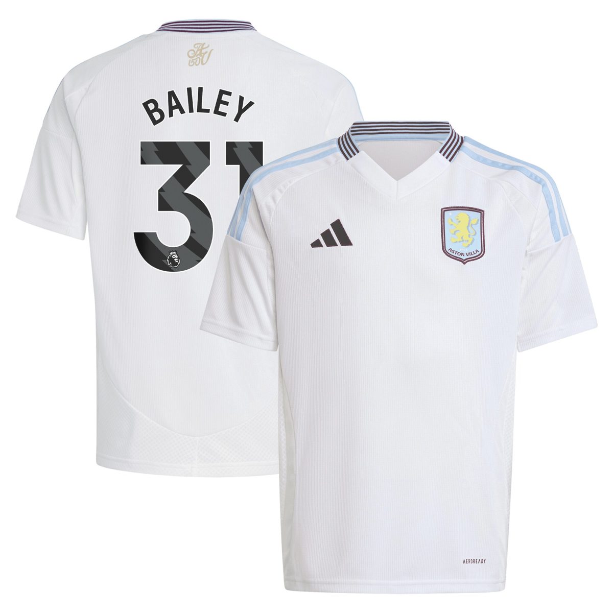 aston villa adidas away shirt 2024-25 – kids with bailey 31 printing Collection - Official Aston Villa Shirts & Jerseys