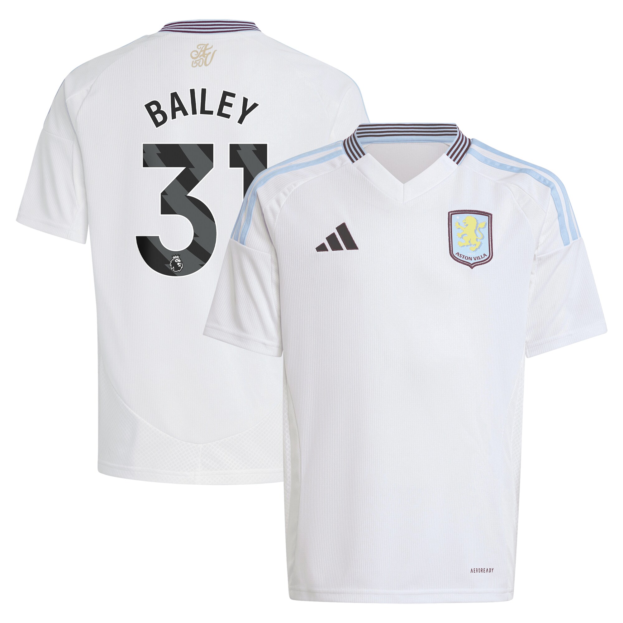 aston villa adidas away shirt 2024-25 – kids with bailey 31 printing Collection - Official Aston Villa Shirts & Jerseys