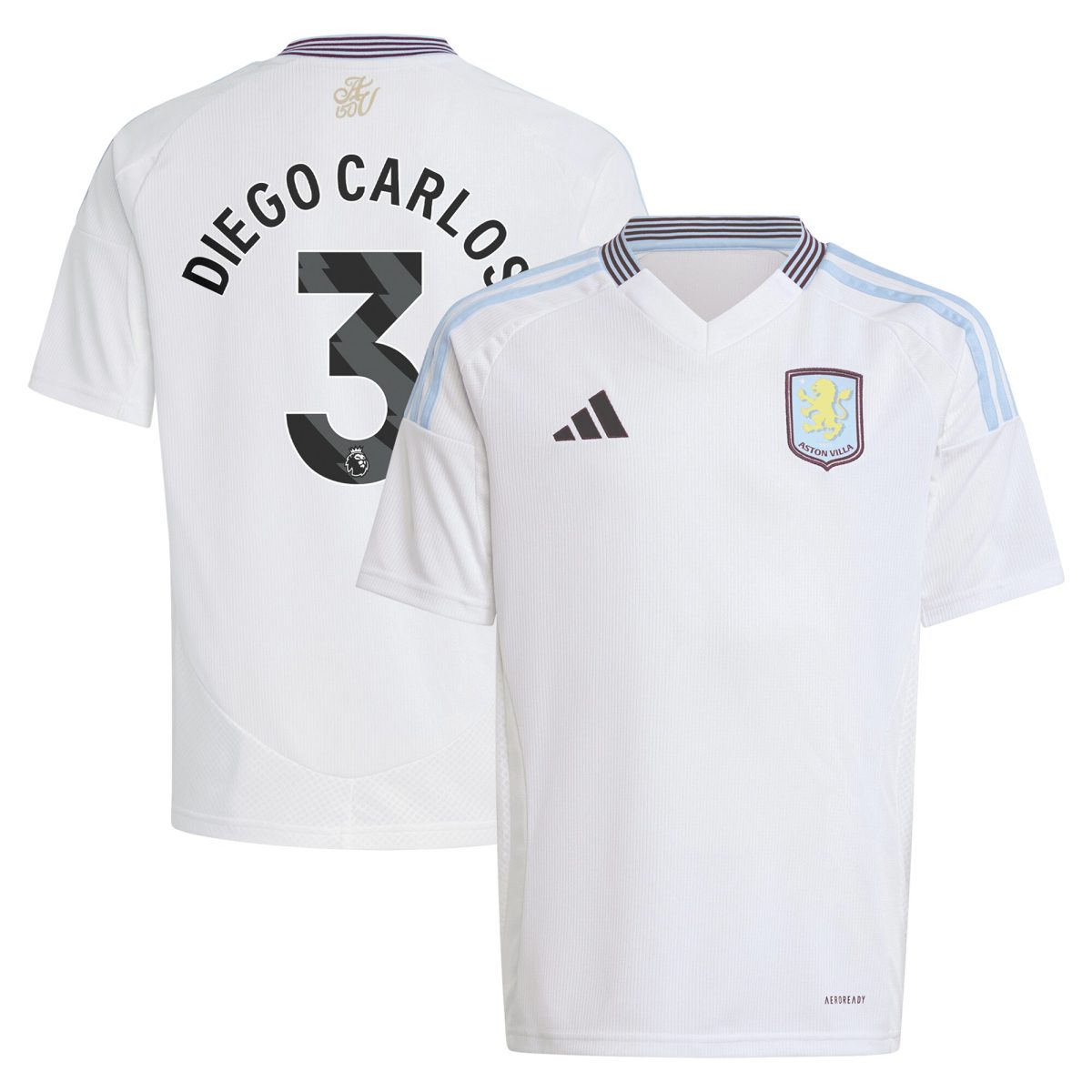 aston villa adidas away shirt 2024-25 – kids with diego carlos 3 printing Collection - Official Aston Villa Shirts & Jerseys