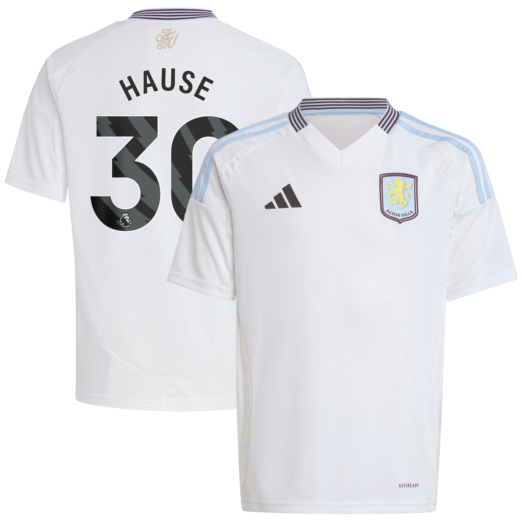 aston villa adidas away shirt 2024-25 – kids with hause 30 printing Collection - Official Aston Villa Shirts & Jerseys