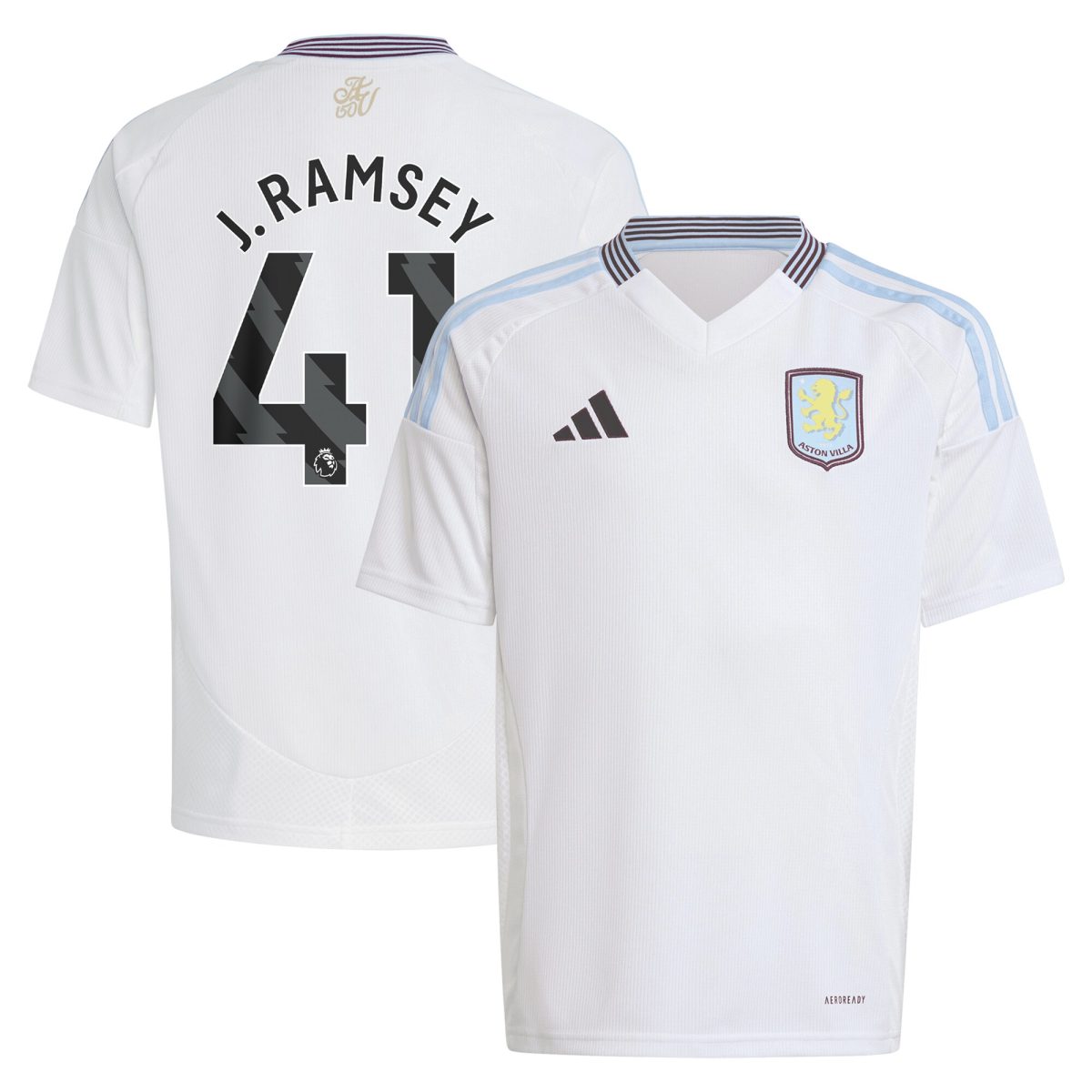 aston villa adidas away shirt 2024-25 – kids with j. ramsey 41 printing Collection - Official Aston Villa Shirts & Jerseys