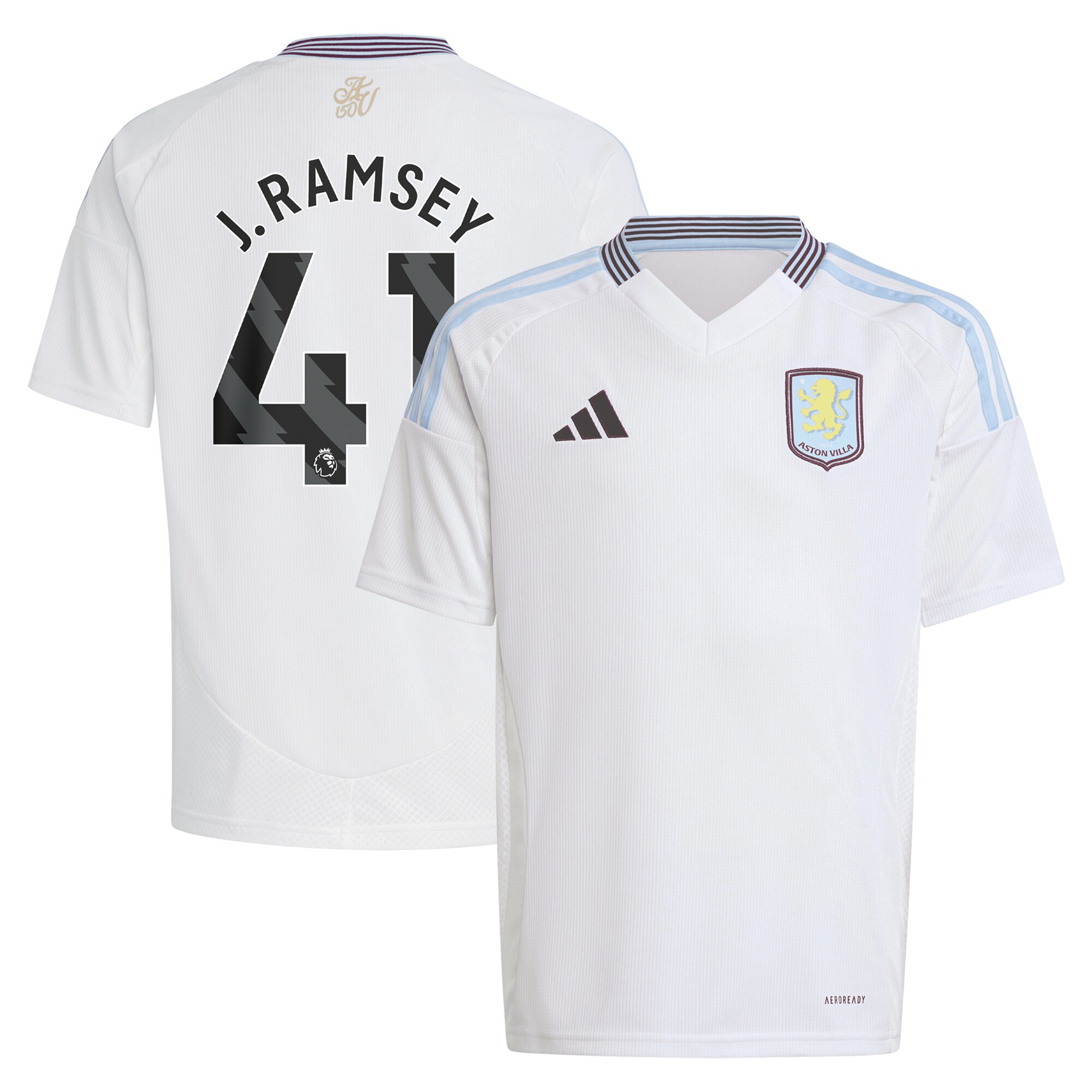 aston villa adidas away shirt 2024-25 – kids with j. ramsey 41 printing Collection - Official Aston Villa Shirts & Jerseys