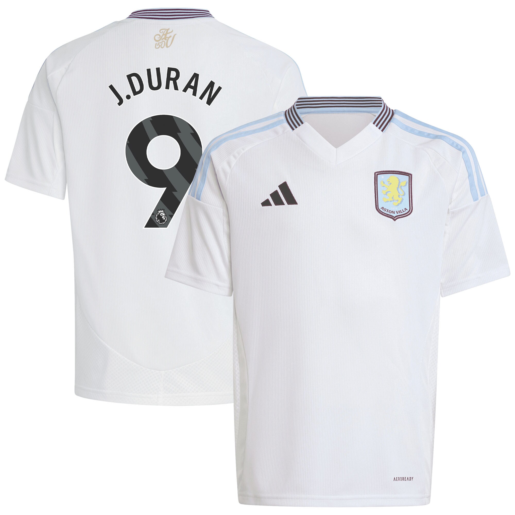 aston villa adidas away shirt 2024-25 – kids with j.duran 9 printing Collection - Official Aston Villa Shirts & Jerseys