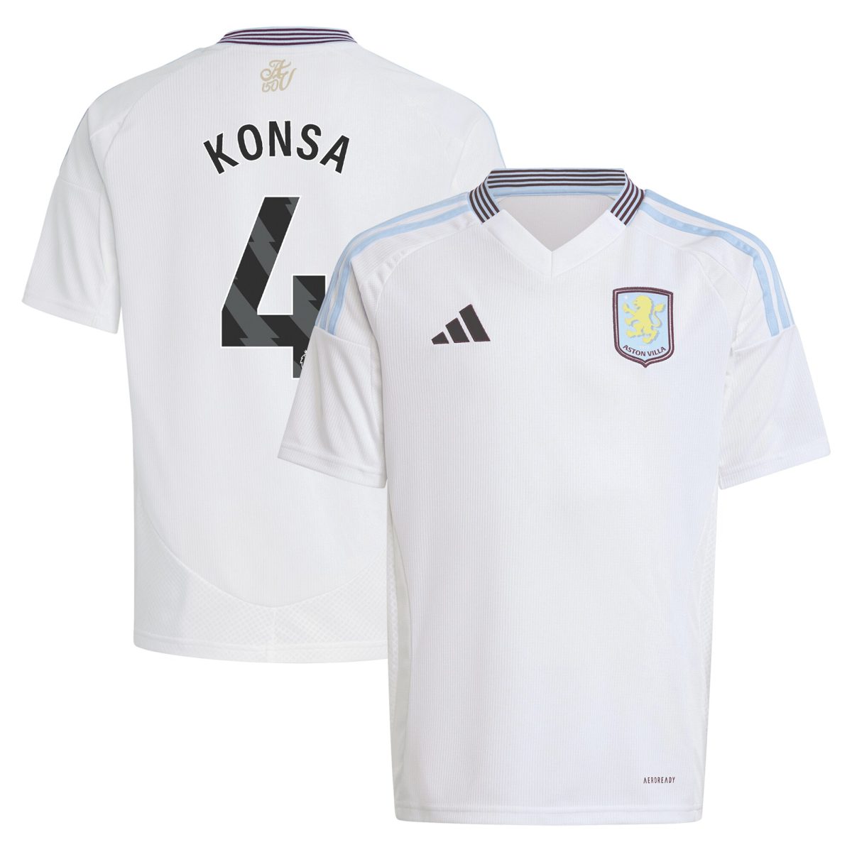 aston villa adidas away shirt 2024-25 – kids with konsa 4 printing Collection - Official Aston Villa Shirts & Jerseys