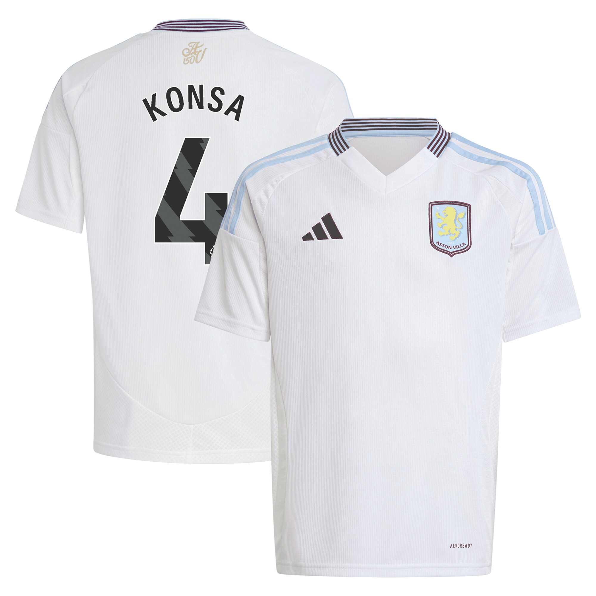 aston villa adidas away shirt 2024-25 – kids with konsa 4 printing Collection - Official Aston Villa Shirts & Jerseys