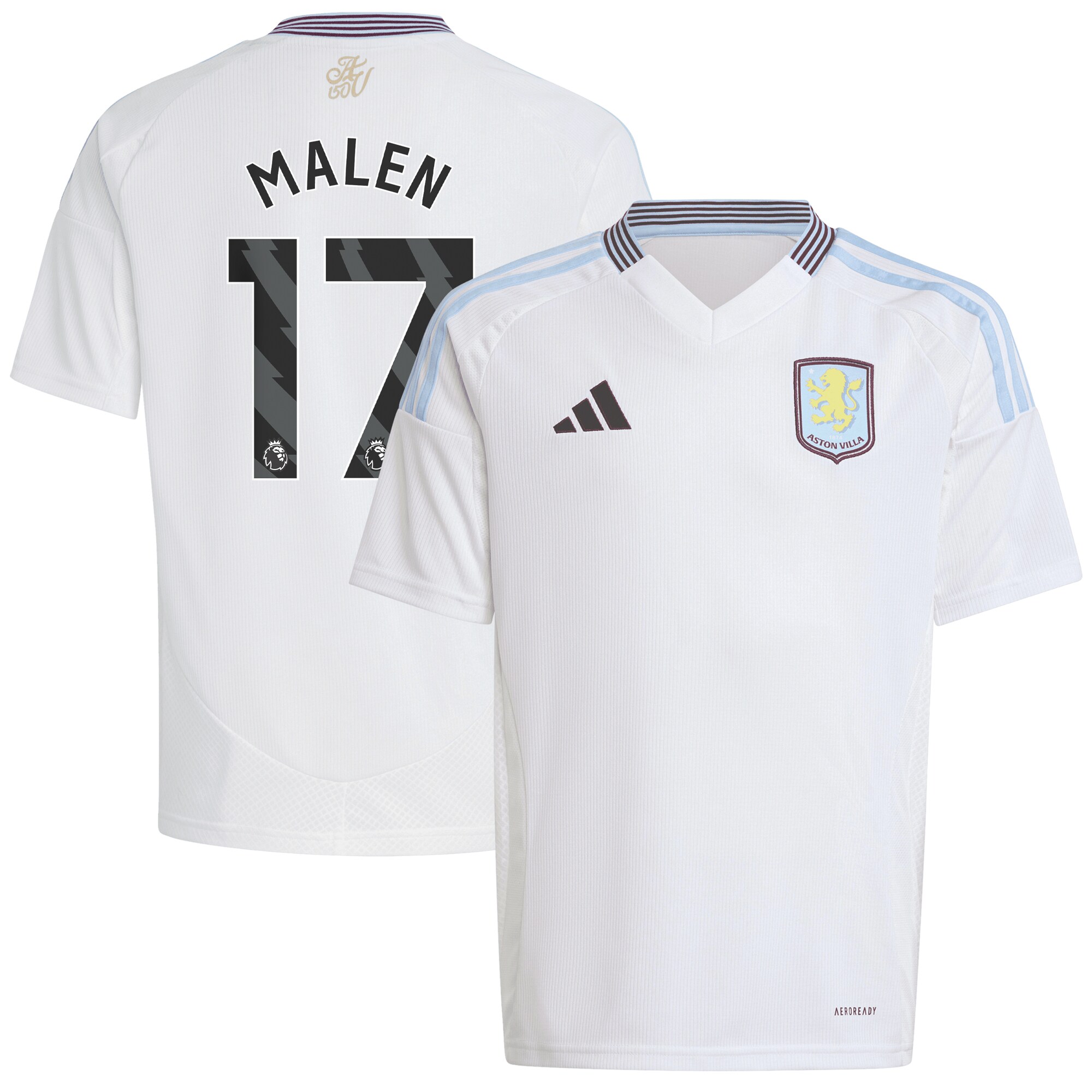 aston villa adidas away shirt 2024-25 – kids with malen 17 printing Collection - Official Aston Villa Shirts & Jerseys