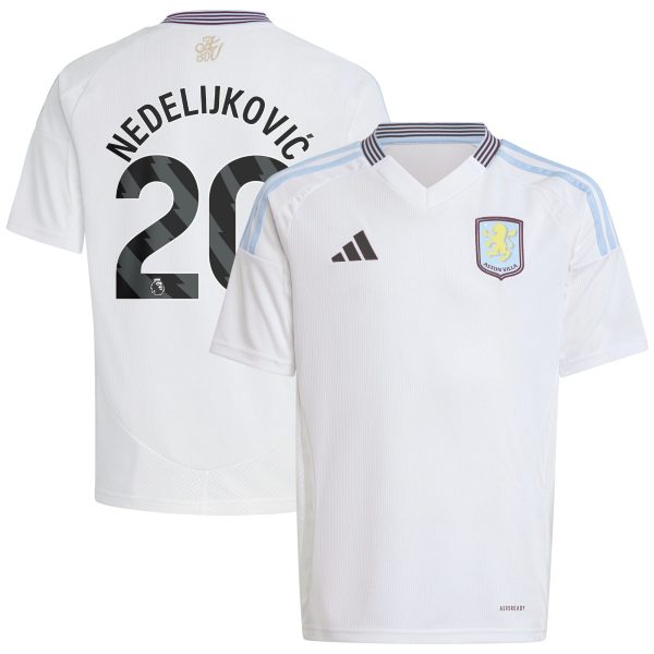 aston villa adidas away shirt 2024-25 – kids with nedeljković 20 printing Collection - Official Aston Villa Shirts & Jerseys