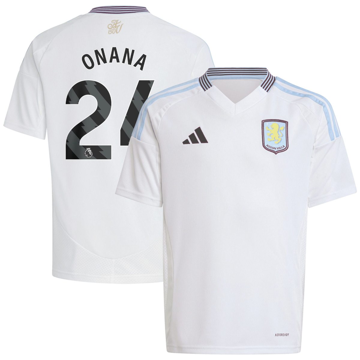 aston villa adidas away shirt 2024-25 – kids with onana 24 printing Collection - Official Aston Villa Shirts & Jerseys