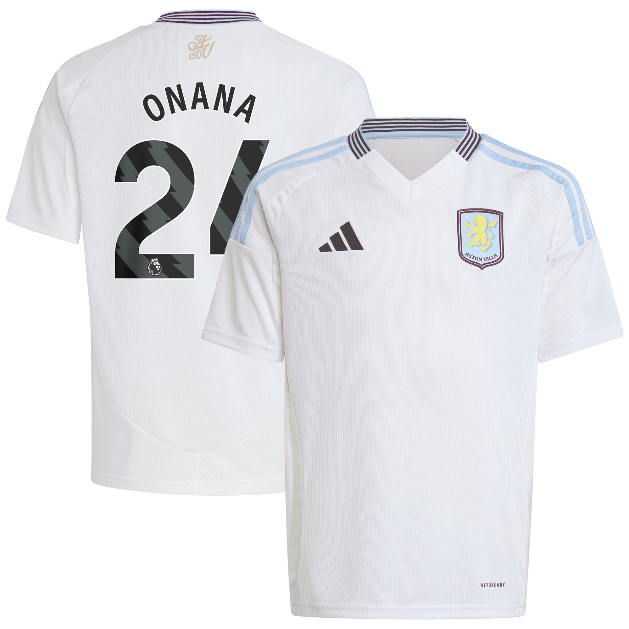 aston villa adidas away shirt 2024-25 – kids with onana 24 printing Collection - Official Aston Villa Shirts & Jerseys