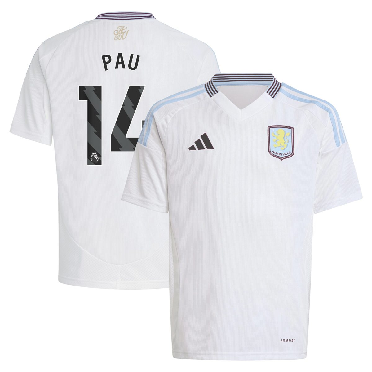 aston villa adidas away shirt 2024-25 – kids with pau 14 printing Collection - Official Aston Villa Shirts & Jerseys
