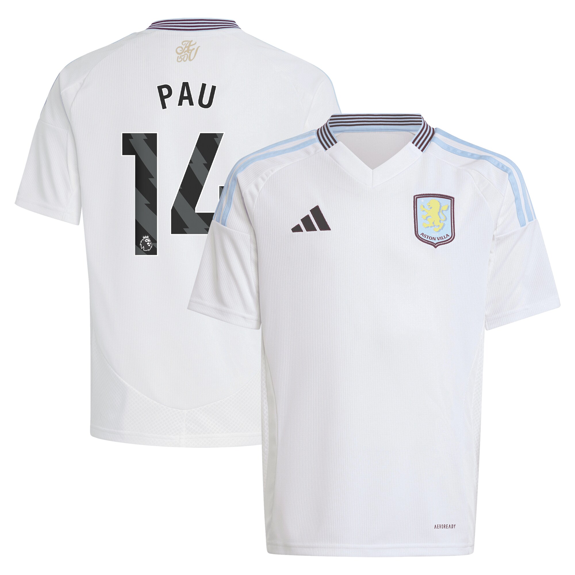 aston villa adidas away shirt 2024-25 – kids with pau 14 printing Collection - Official Aston Villa Shirts & Jerseys
