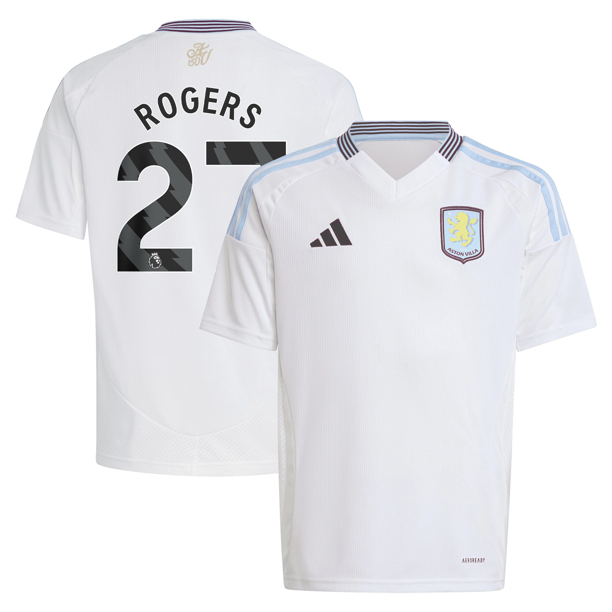 aston villa adidas away shirt 2024-25 – kids with rogers 27 printing Collection - Official Aston Villa Shirts & Jerseys