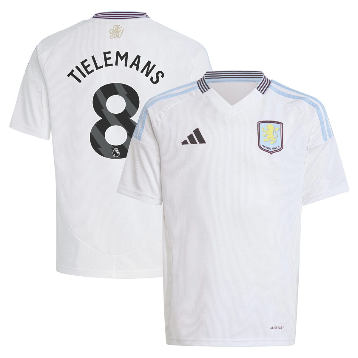 aston villa adidas away shirt 2024-25 – kids with tielemans 8 printing Collection - Official Aston Villa Shirts & Jerseys