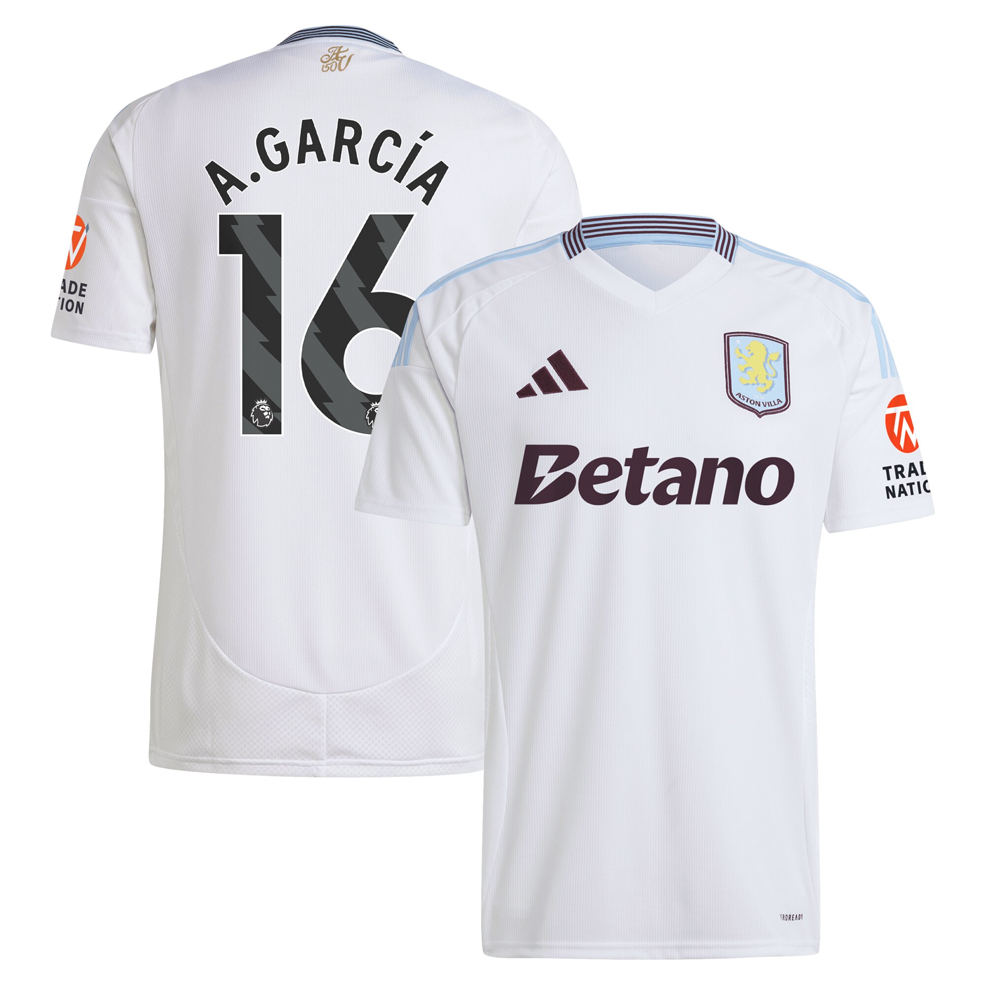 aston villa adidas away shirt 2024-25 with a.garcía 16 printing Collection - Official Aston Villa Shirts & Jerseys