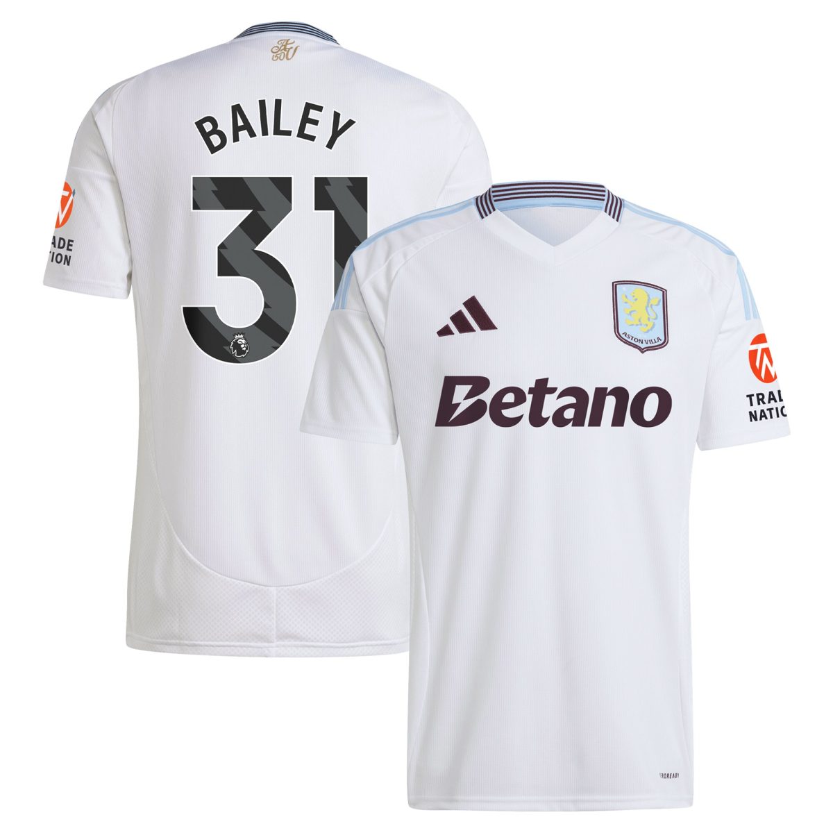 aston villa adidas away shirt 2024-25 with bailey 31 printing Collection - Official Aston Villa Shirts & Jerseys