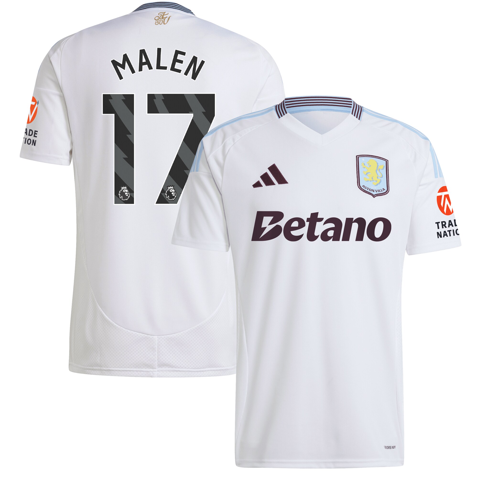 aston villa adidas away shirt 2024-25 with malen 17 printing Collection - Official Aston Villa Shirts & Jerseys