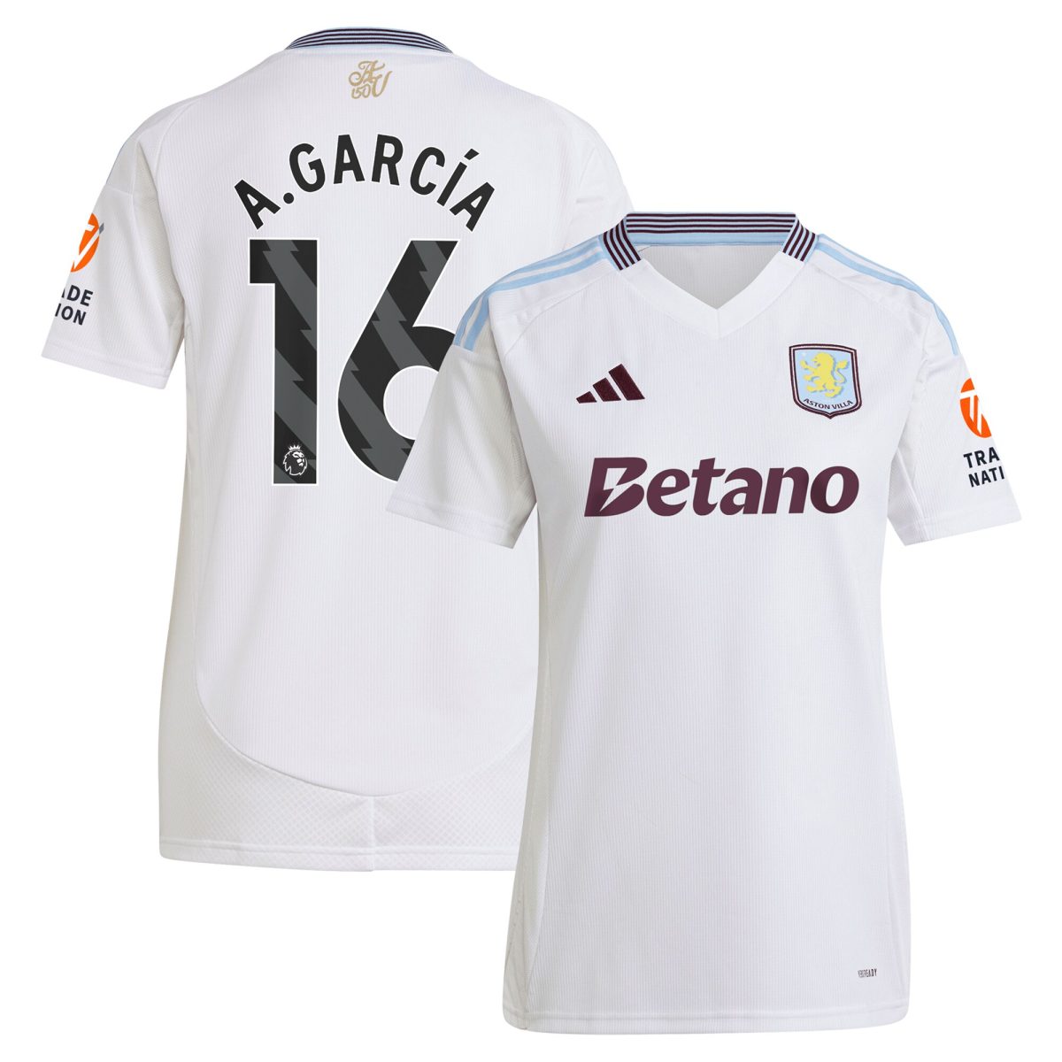 aston villa adidas away shirt 2024-25 – womens with a.garcía 16 printing Collection - Official Aston Villa Shirts & Jerseys