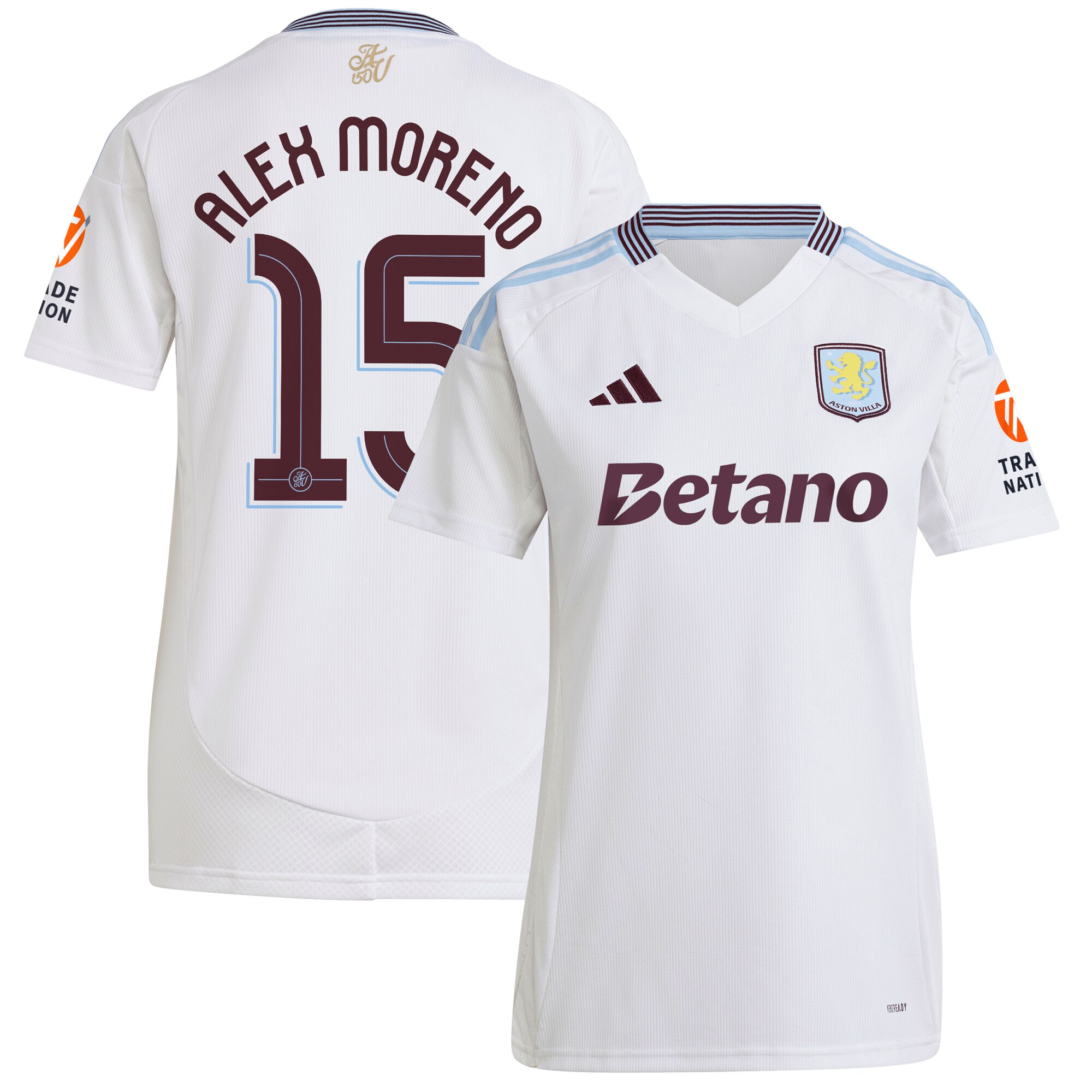 aston villa adidas away shirt 2024-25 – womens with alex moreno 15 cup printing Collection - Official Aston Villa Shirts & Jerseys
