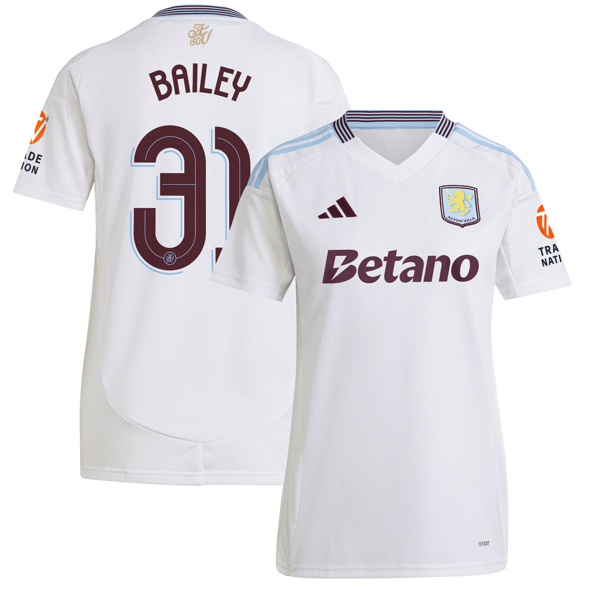 aston villa adidas away shirt 2024-25 – womens with bailey 31 cup printing Collection - Official Aston Villa Shirts & Jerseys