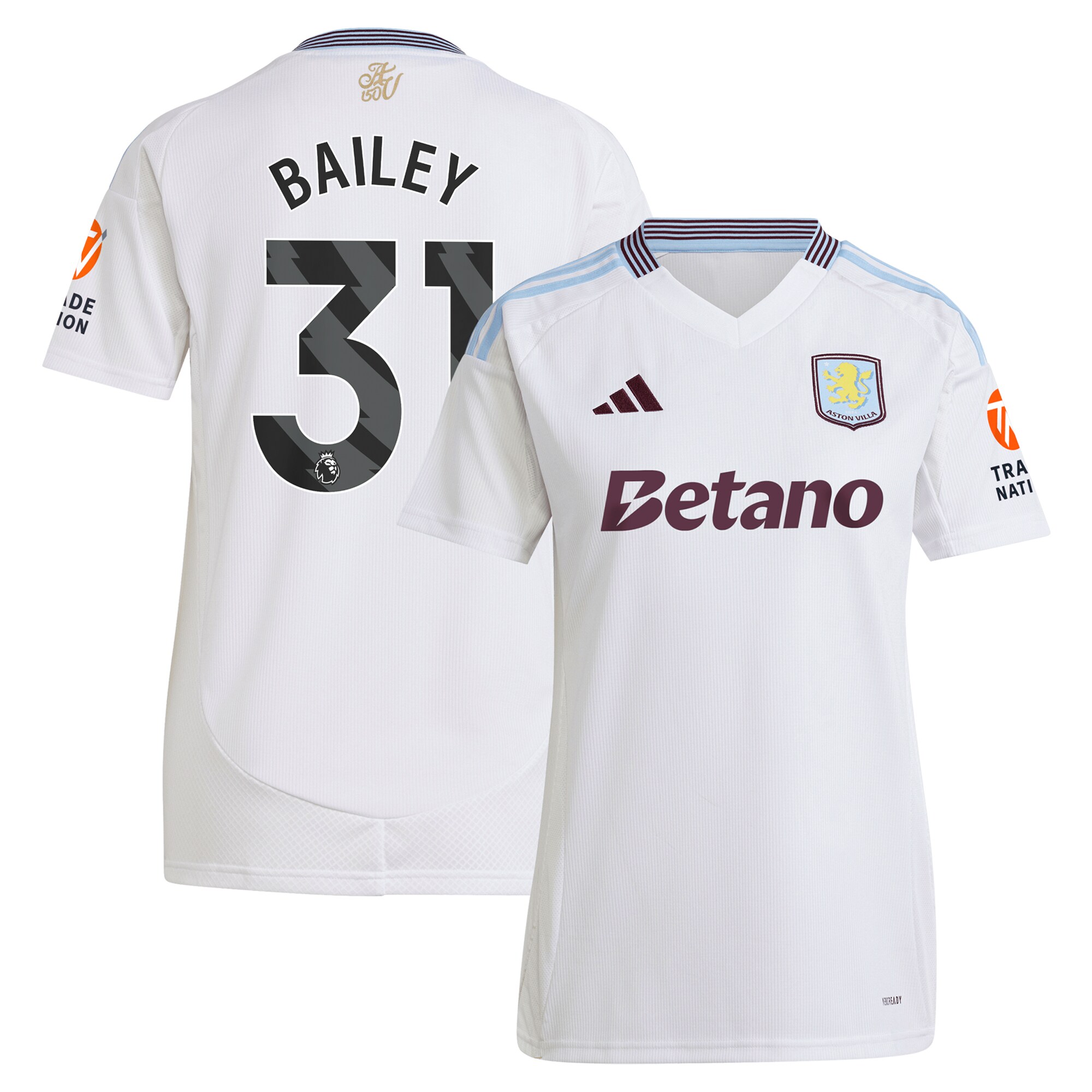 aston villa adidas away shirt 2024-25 – womens with bailey 31 printing Collection - Official Aston Villa Shirts & Jerseys
