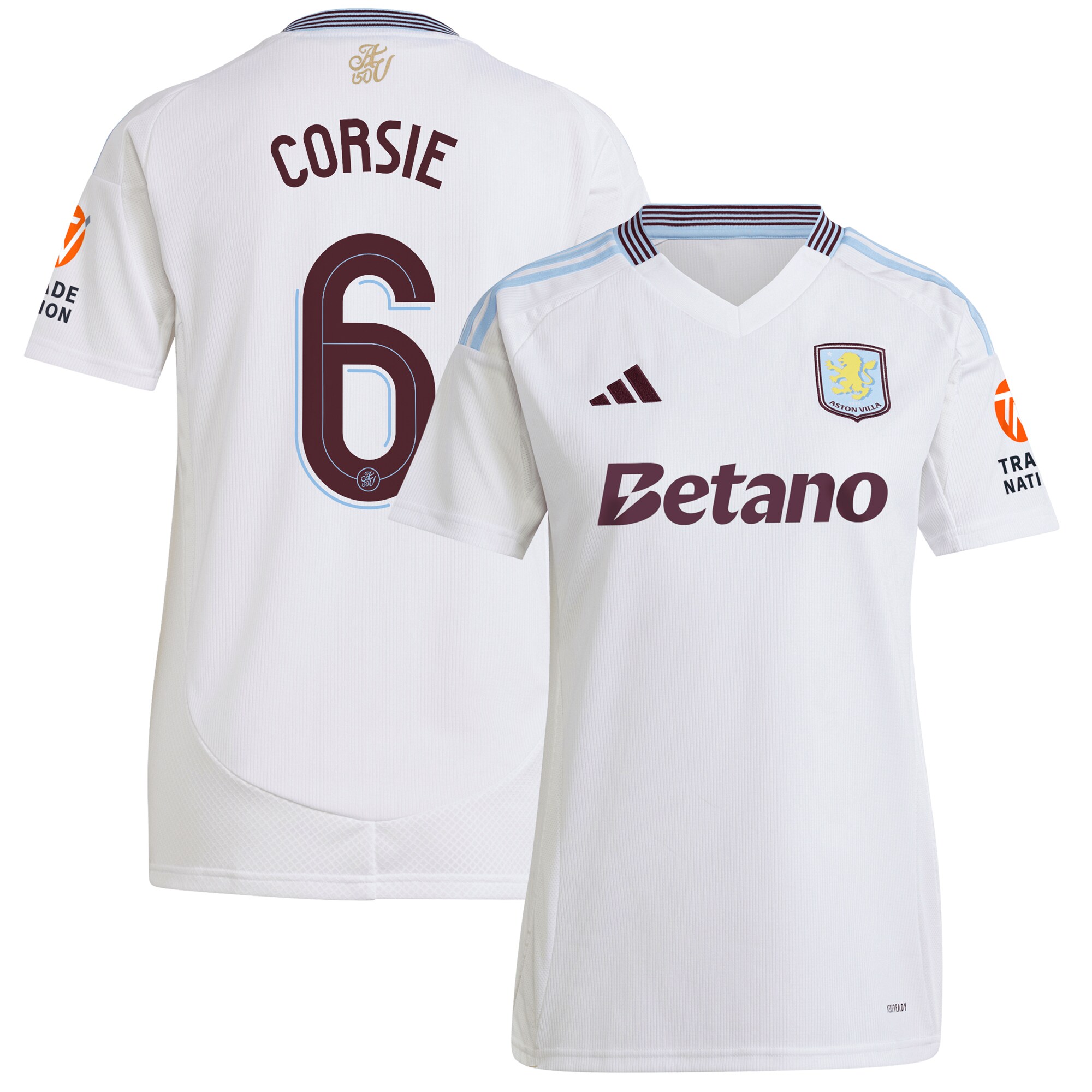 aston villa adidas away shirt 2024-25 – womens with corsie 6 cup printing Collection - Official Aston Villa Shirts & Jerseys
