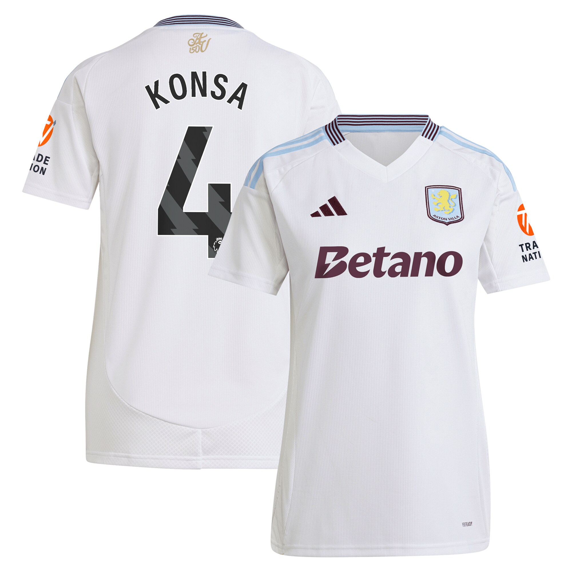 aston villa adidas away shirt 2024-25 – womens with konsa 4 printing Collection - Official Aston Villa Shirts & Jerseys