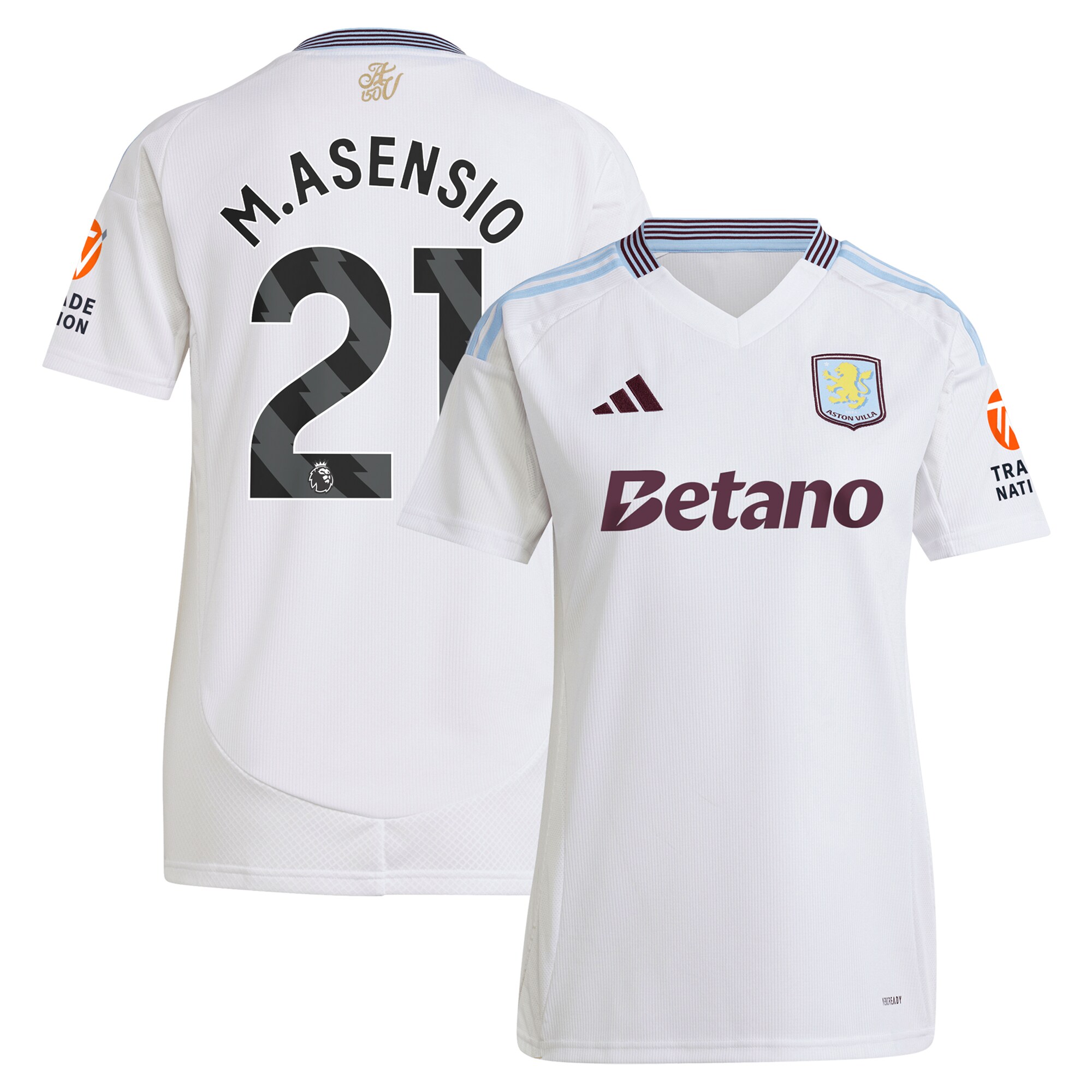 aston villa adidas away shirt 2024-25 – womens with m.asensio 21 printing Collection - Official Aston Villa Shirts & Jerseys