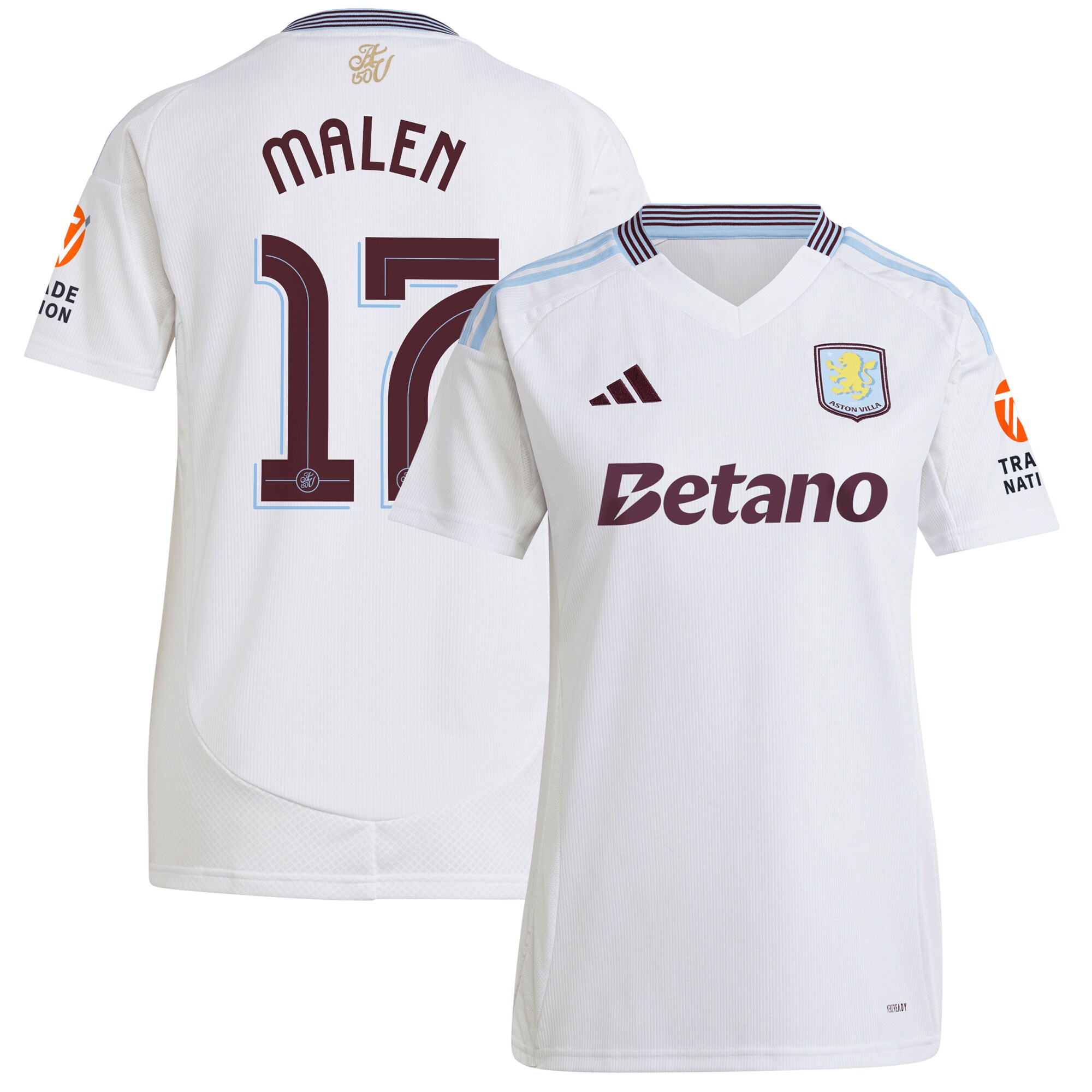 aston villa adidas away shirt 2024-25 – womens with malen 17 cup printing Collection - Official Aston Villa Shirts & Jerseys