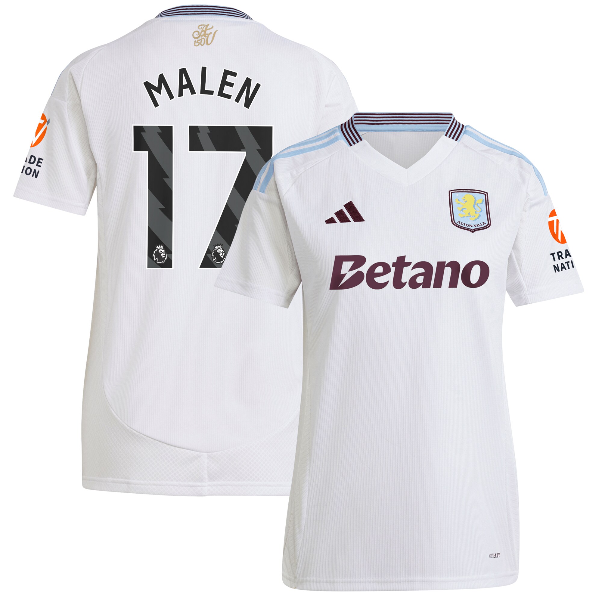 aston villa adidas away shirt 2024-25 – womens with malen 17 printing Collection - Official Aston Villa Shirts & Jerseys