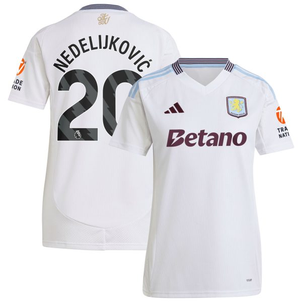 aston villa adidas away shirt 2024-25 – womens with nedeljković 20 printing Collection - Official Aston Villa Shirts & Jerseys