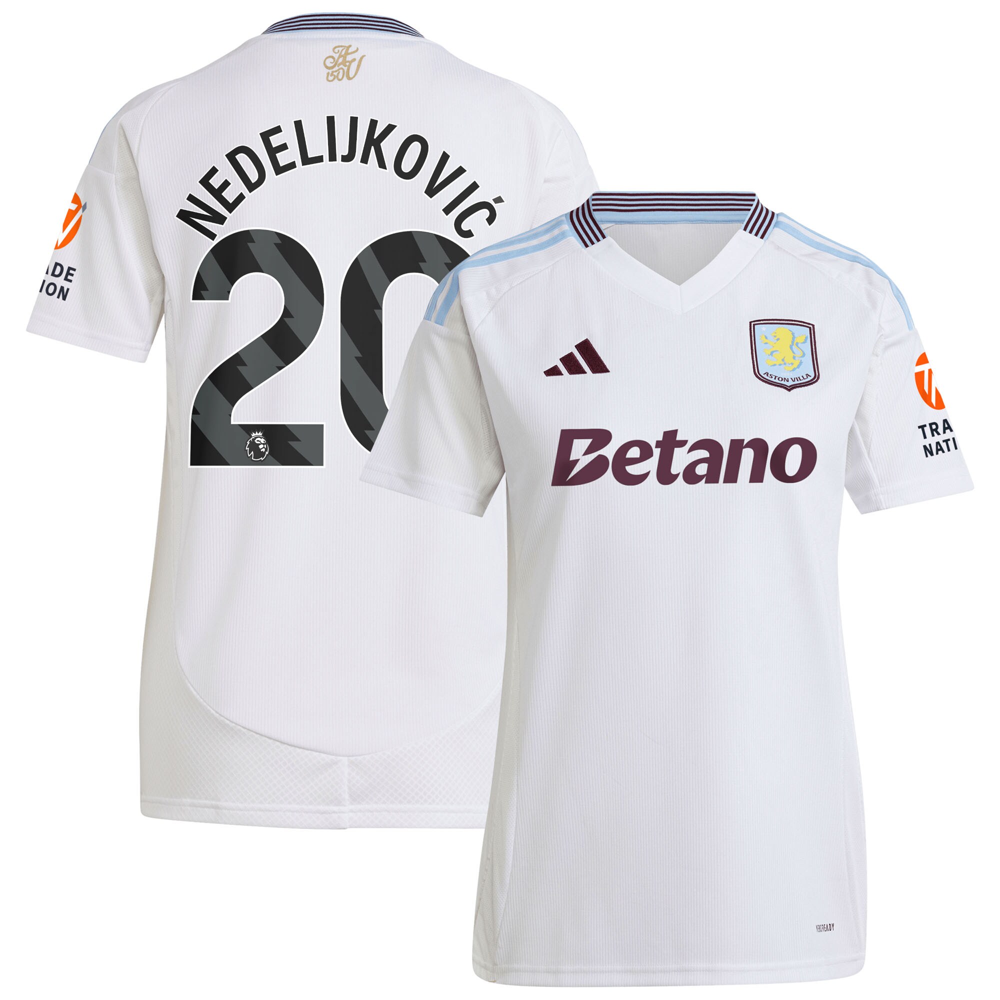 aston villa adidas away shirt 2024-25 – womens with nedeljković 20 printing Collection - Official Aston Villa Shirts & Jerseys