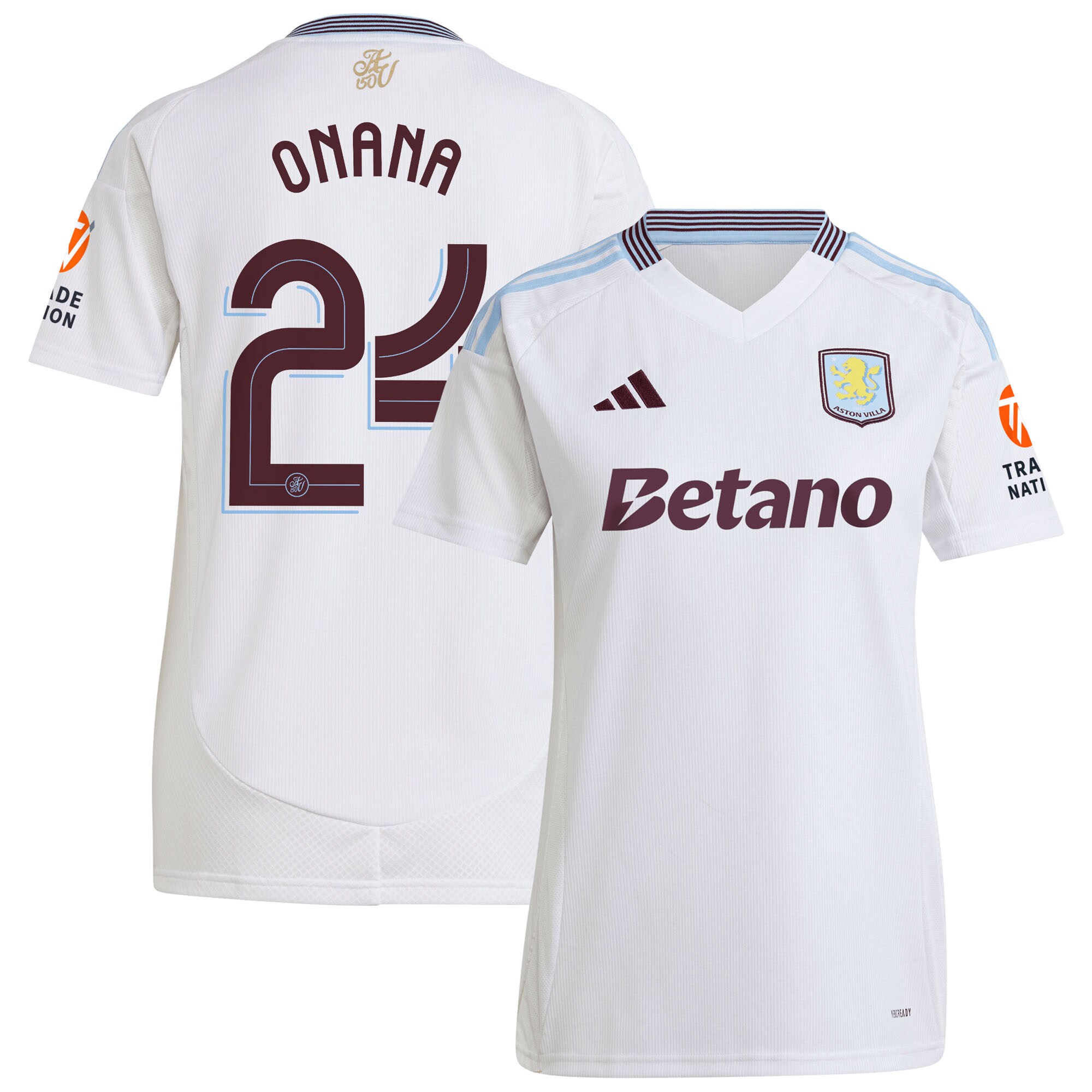 aston villa adidas away shirt 2024-25 – womens with onana 24 cup printing Collection - Official Aston Villa Shirts & Jerseys