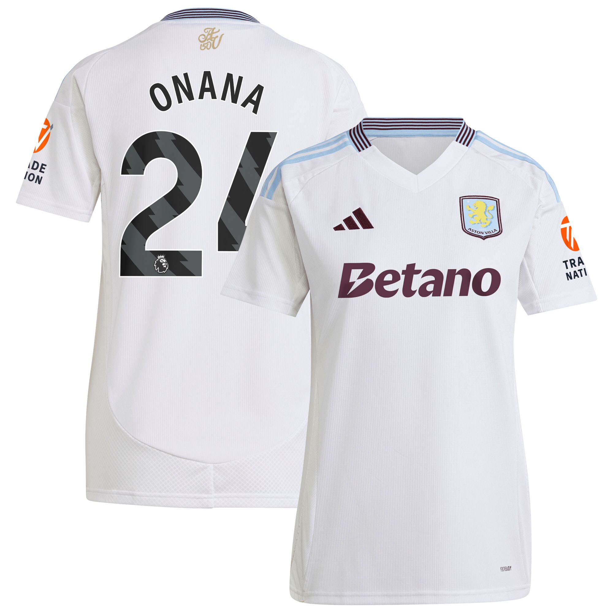 aston villa adidas away shirt 2024-25 – womens with onana 24 printing Collection - Official Aston Villa Shirts & Jerseys
