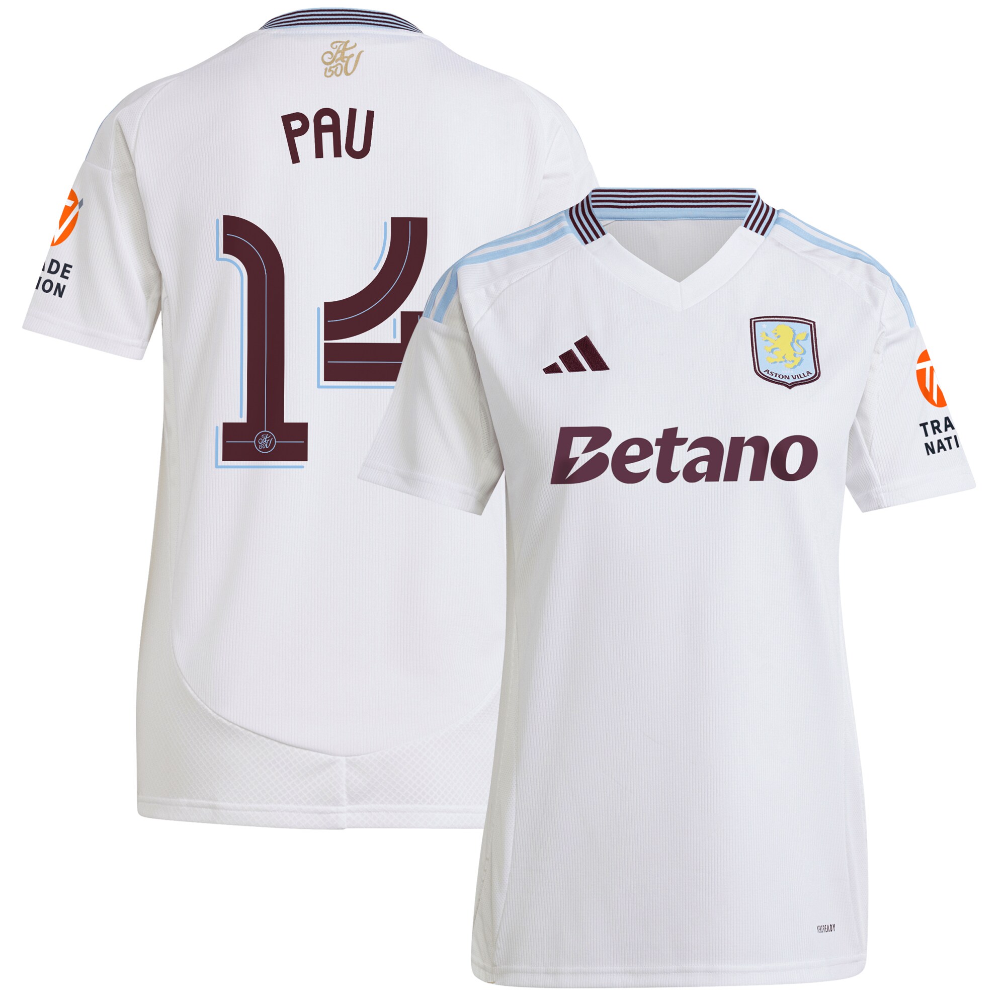 aston villa adidas away shirt 2024-25 – womens with pau 14 cup printing Collection - Official Aston Villa Shirts & Jerseys