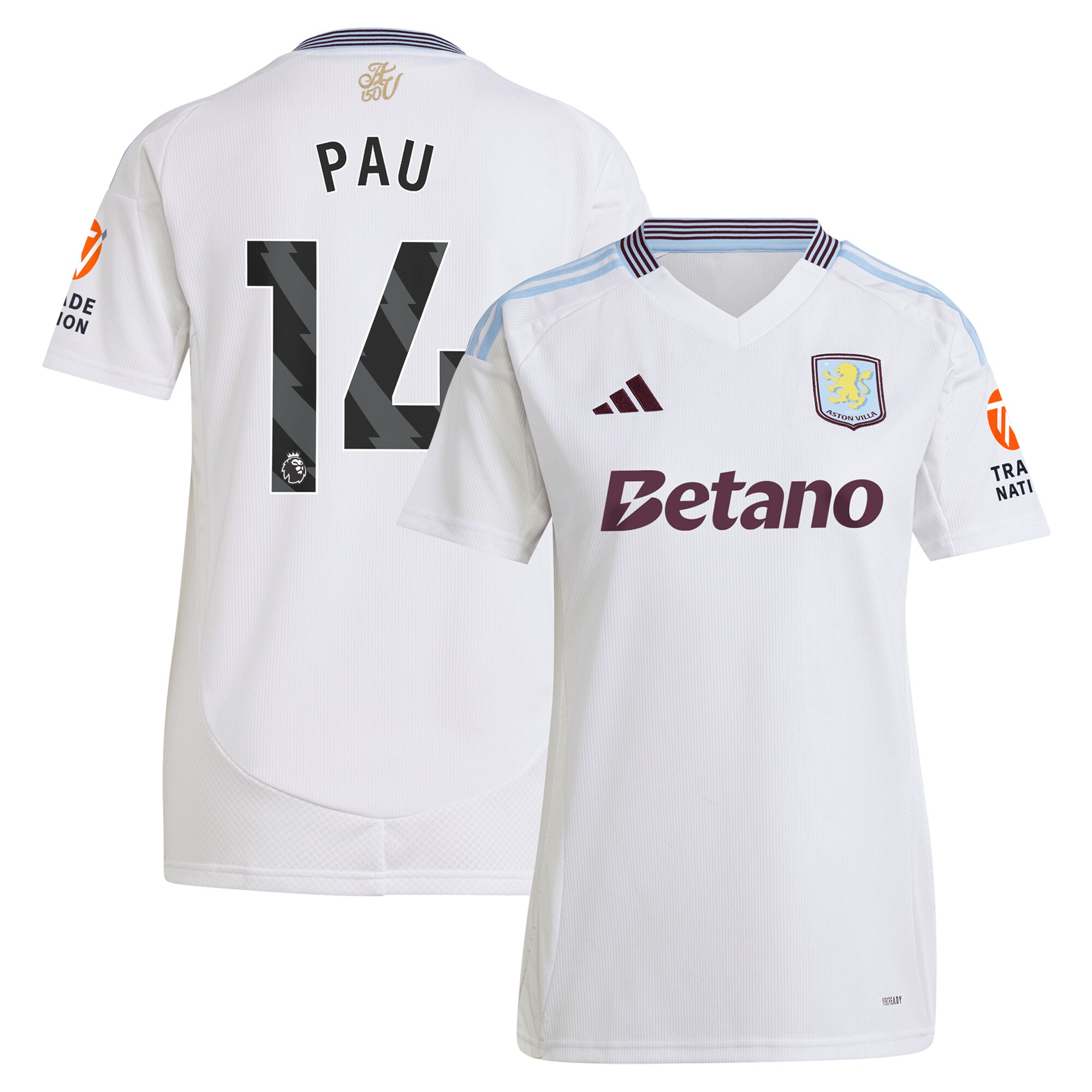 aston villa adidas away shirt 2024-25 – womens with pau 14 printing Collection - Official Aston Villa Shirts & Jerseys