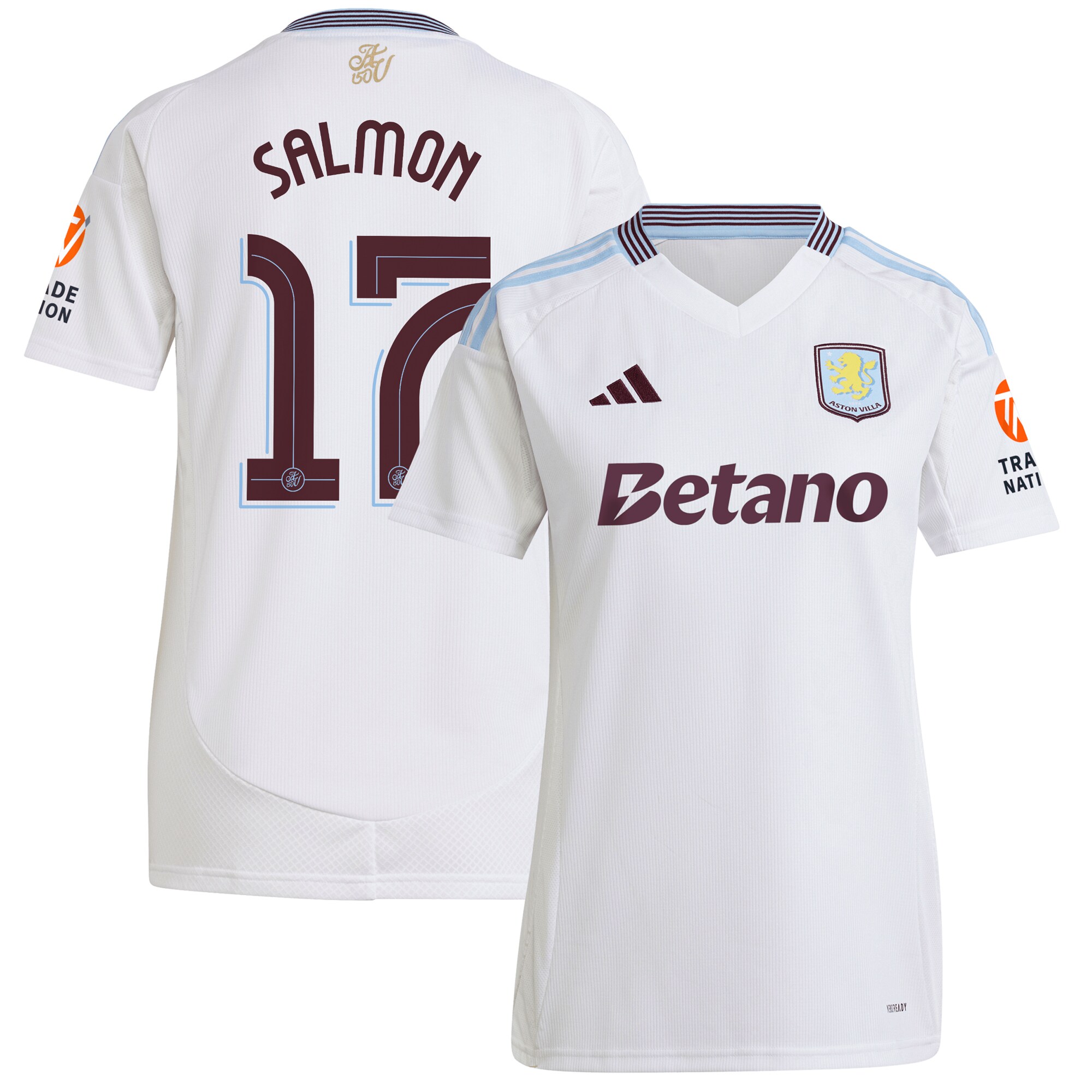 aston villa adidas away shirt 2024-25 – womens with salmon 17 cup printing Collection - Official Aston Villa Shirts & Jerseys