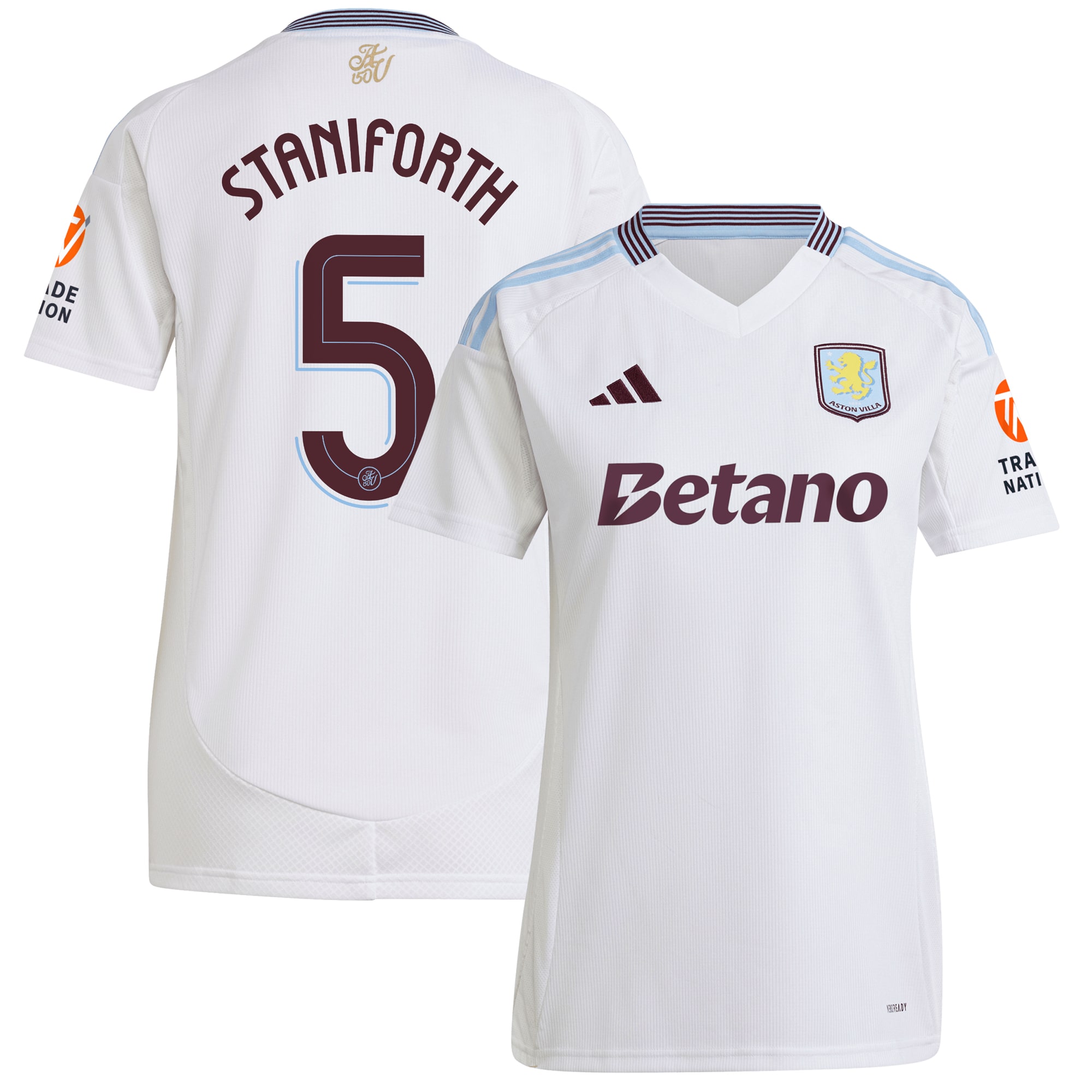 aston villa adidas away shirt 2024-25 – womens with staniforth 5 cup printing Collection - Official Aston Villa Shirts & Jerseys
