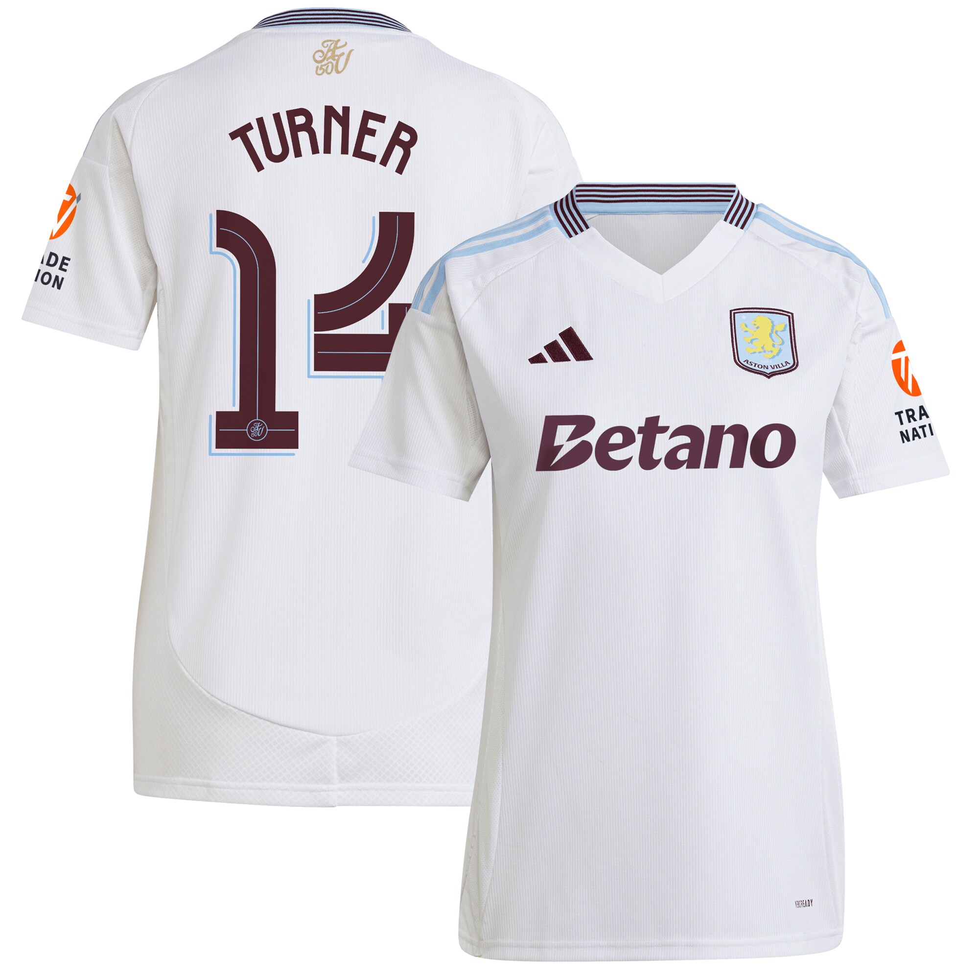 aston villa adidas away shirt 2024-25 – womens with turner 14 cup printing Collection - Official Aston Villa Shirts & Jerseys