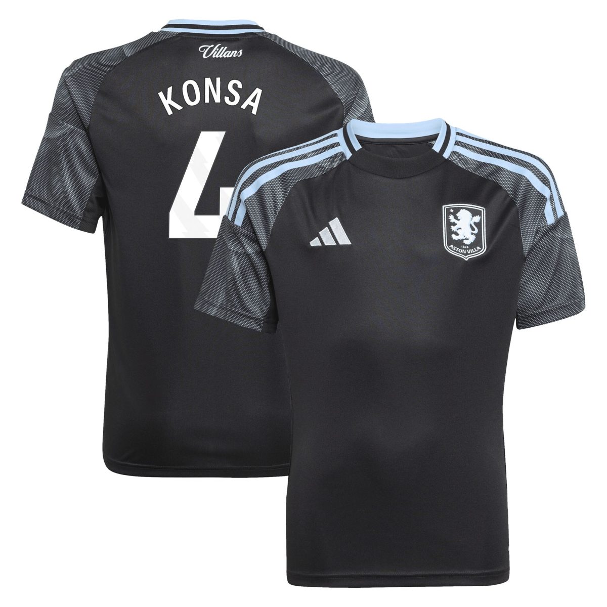 aston villa adidas away shirt 2025-26 – kids with konsa 4 printing Collection - Official Aston Villa Shirts & Jerseys