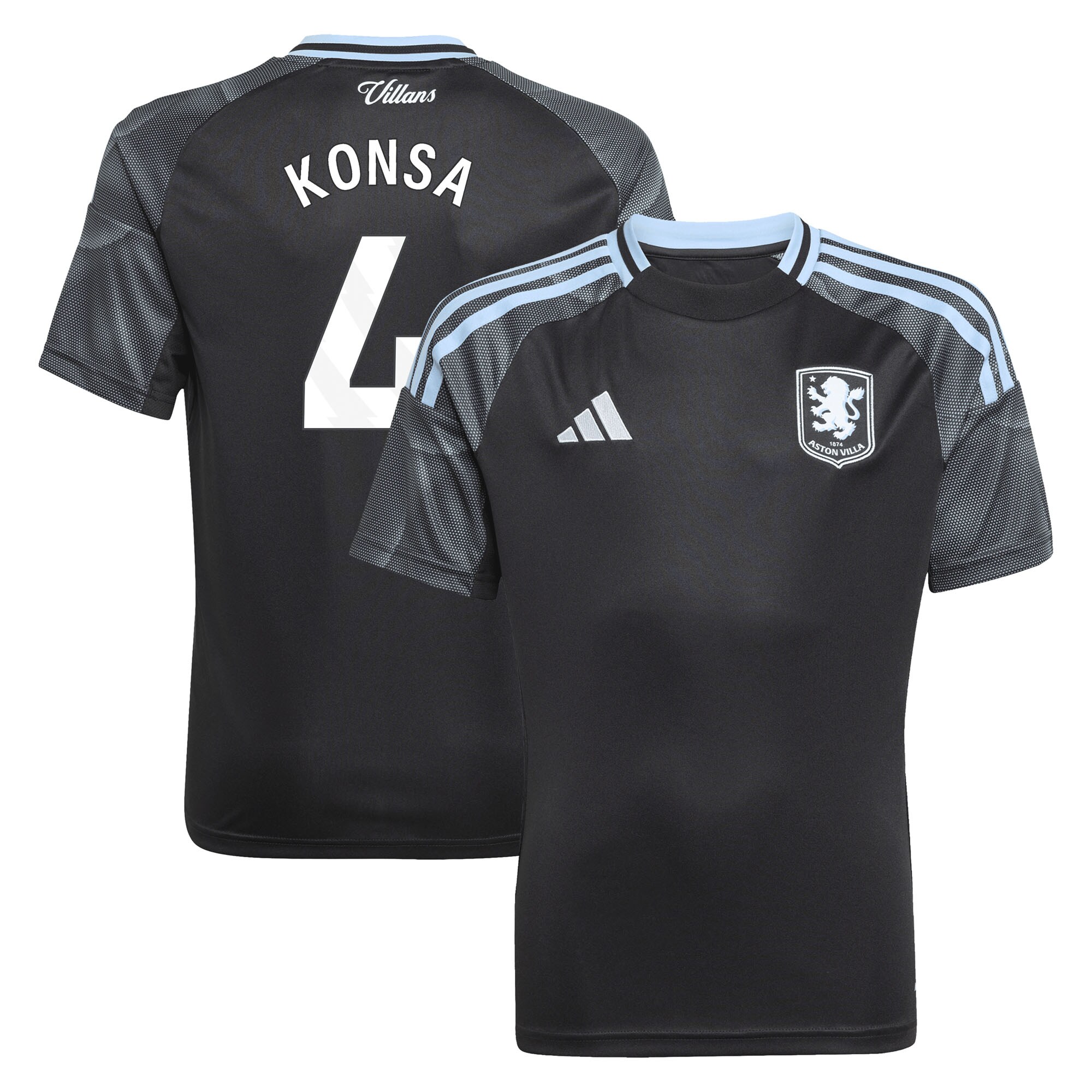 aston villa adidas away shirt 2025-26 – kids with konsa 4 printing Collection - Official Aston Villa Shirts & Jerseys