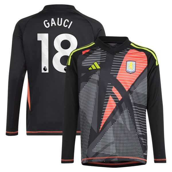 aston villa adidas goalkeeper shirt 2024-25 – long sleeve – kids with gauci 18 printing – 202029323 Collection - Official Aston Villa Shirts & Jerseys