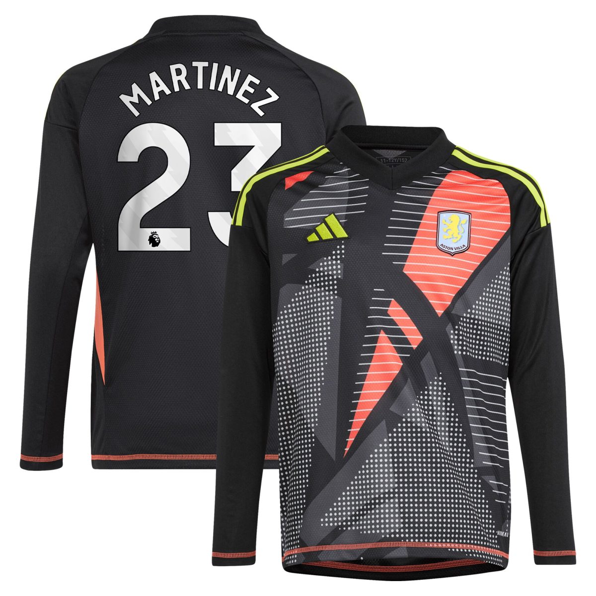 aston villa adidas goalkeeper shirt 2024-25 – long sleeve – kids with martinez 23 printing – 202029325 Collection - Official Aston Villa Shirts & Jerseys