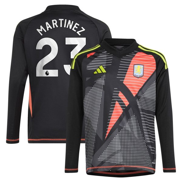 aston villa adidas goalkeeper shirt 2024-25 – long sleeve – kids with martinez 23 printing – 202029325 Collection - Official Aston Villa Shirts & Jerseys