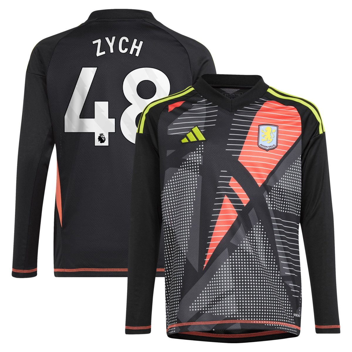 aston villa adidas goalkeeper shirt 2024-25 – long sleeve – kids with zych 48 printing – 202153091 Collection - Official Aston Villa Shirts & Jerseys