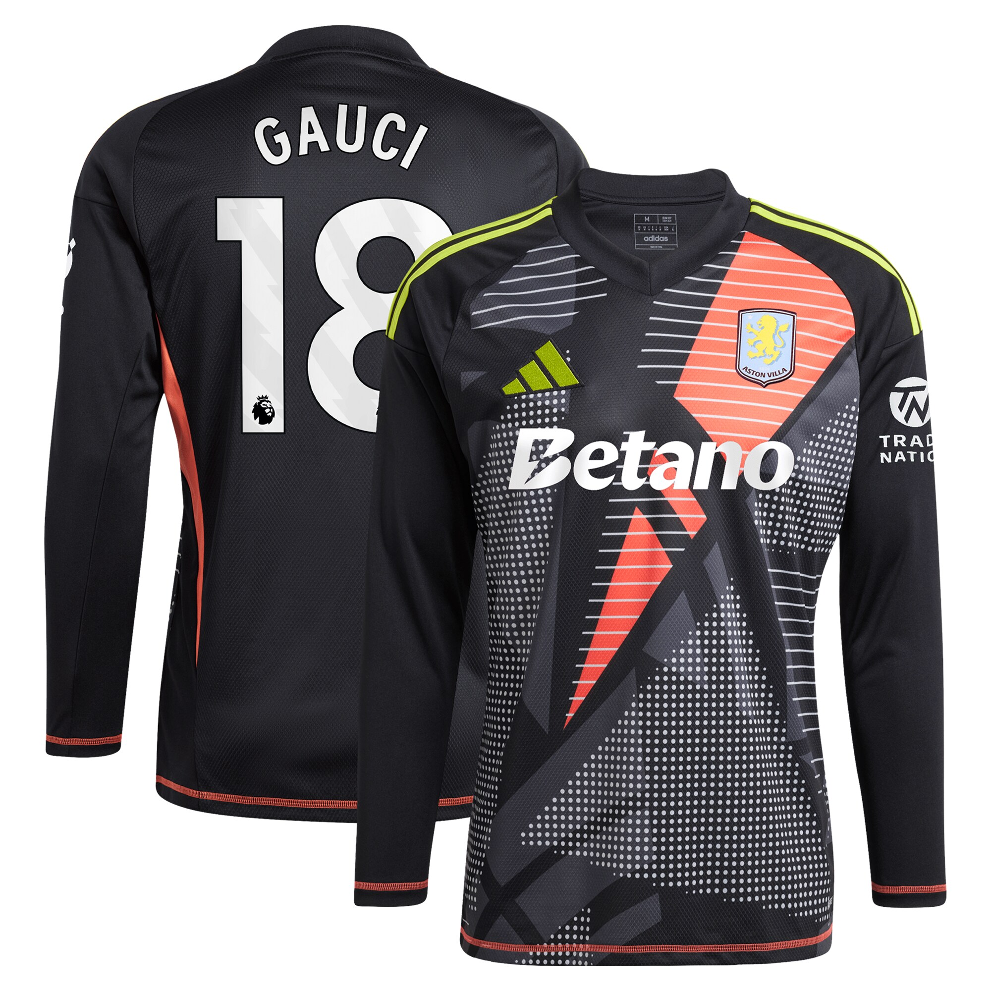 aston villa adidas goalkeeper shirt 2024-25 – long sleeve with gauci 18 printing – 202028940 Collection - Official Aston Villa Shirts & Jerseys